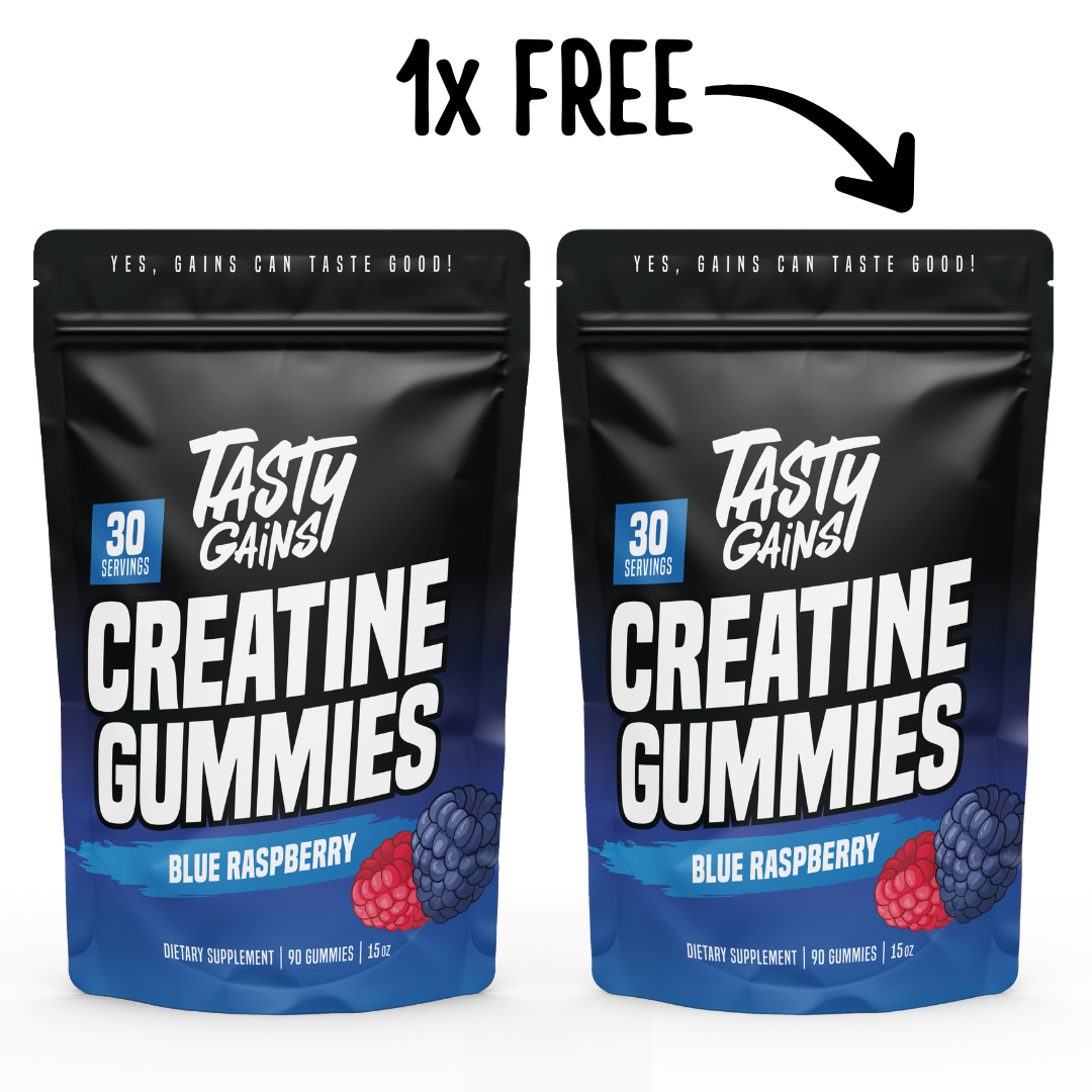 Tasty Gains Creatine Gummies — Buy 1, Get 1 Free!