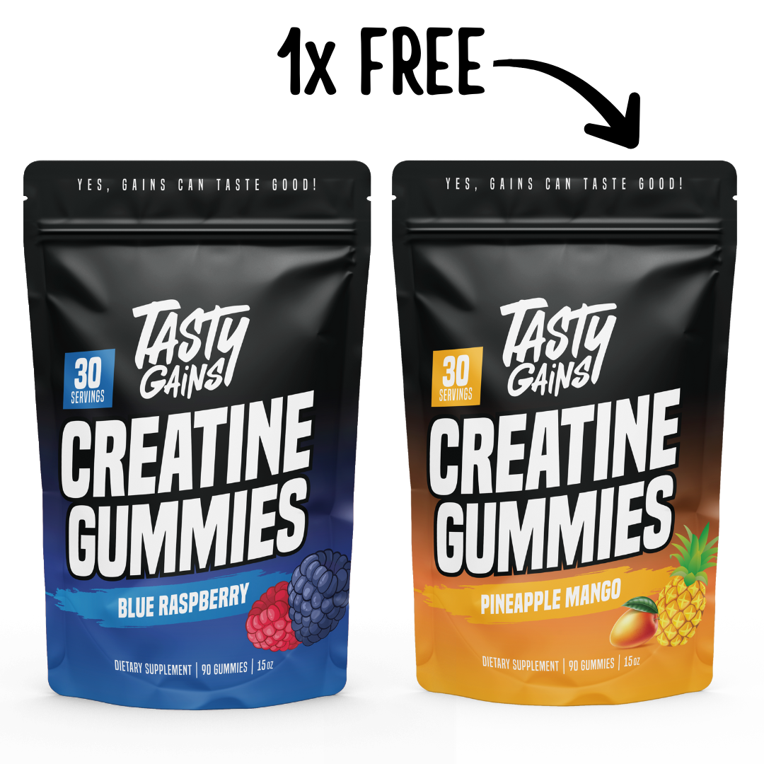 Tasty Gains Creatine Gummies — Buy 1, Get 1 Free!