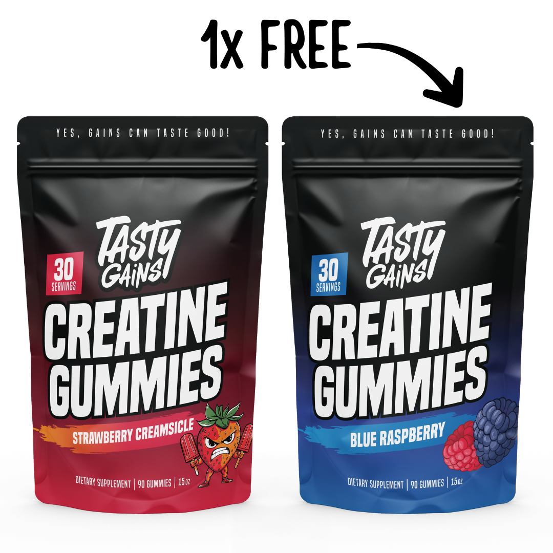 Tasty Gains Creatine Gummies — Buy 1, Get 1 Free!