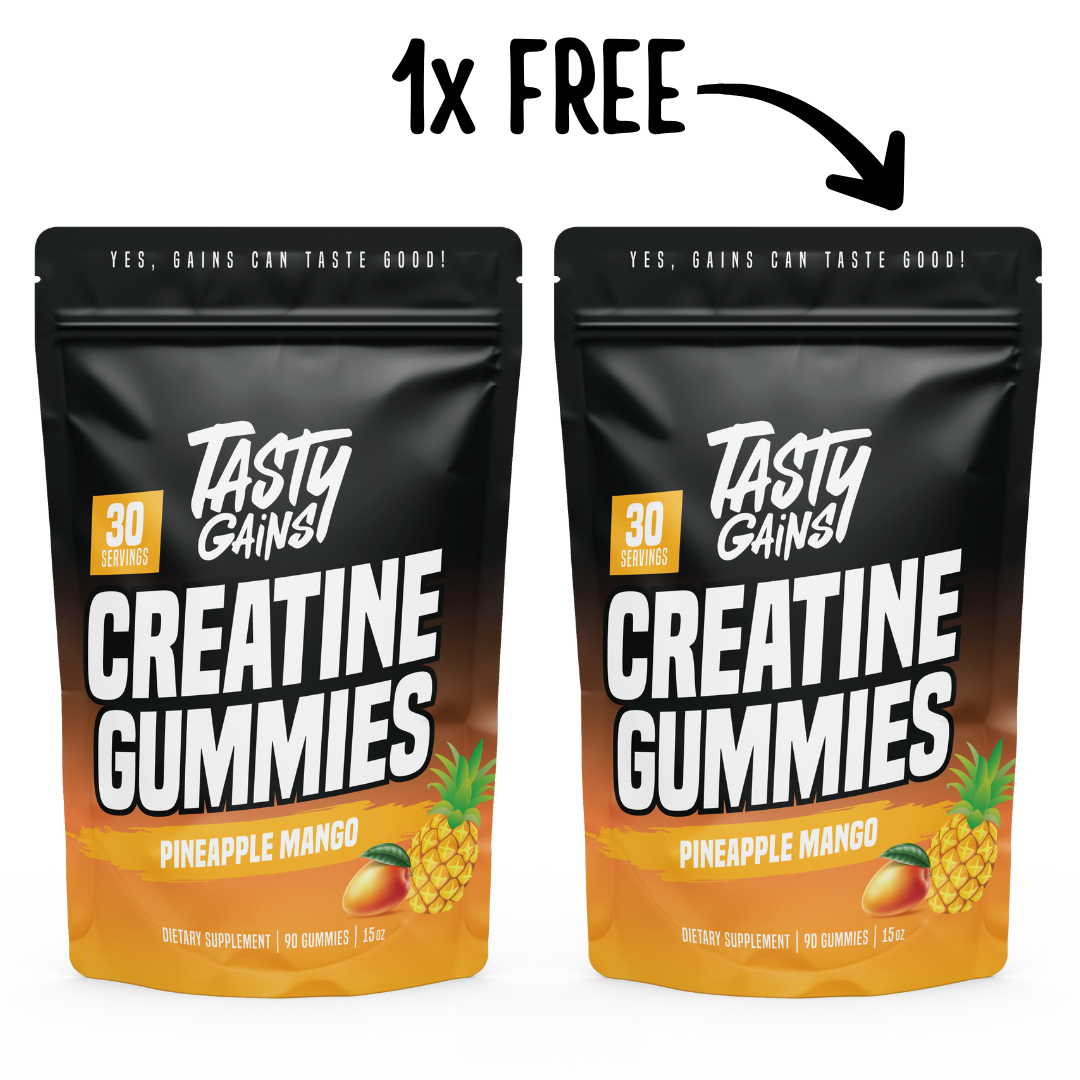 Tasty Gains Creatine Gummies — Buy 1, Get 1 Free!