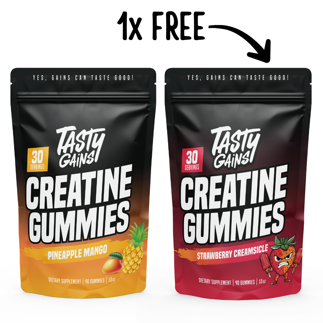 Tasty Gains Creatine Gummies — Buy 1, Get 1 Free!