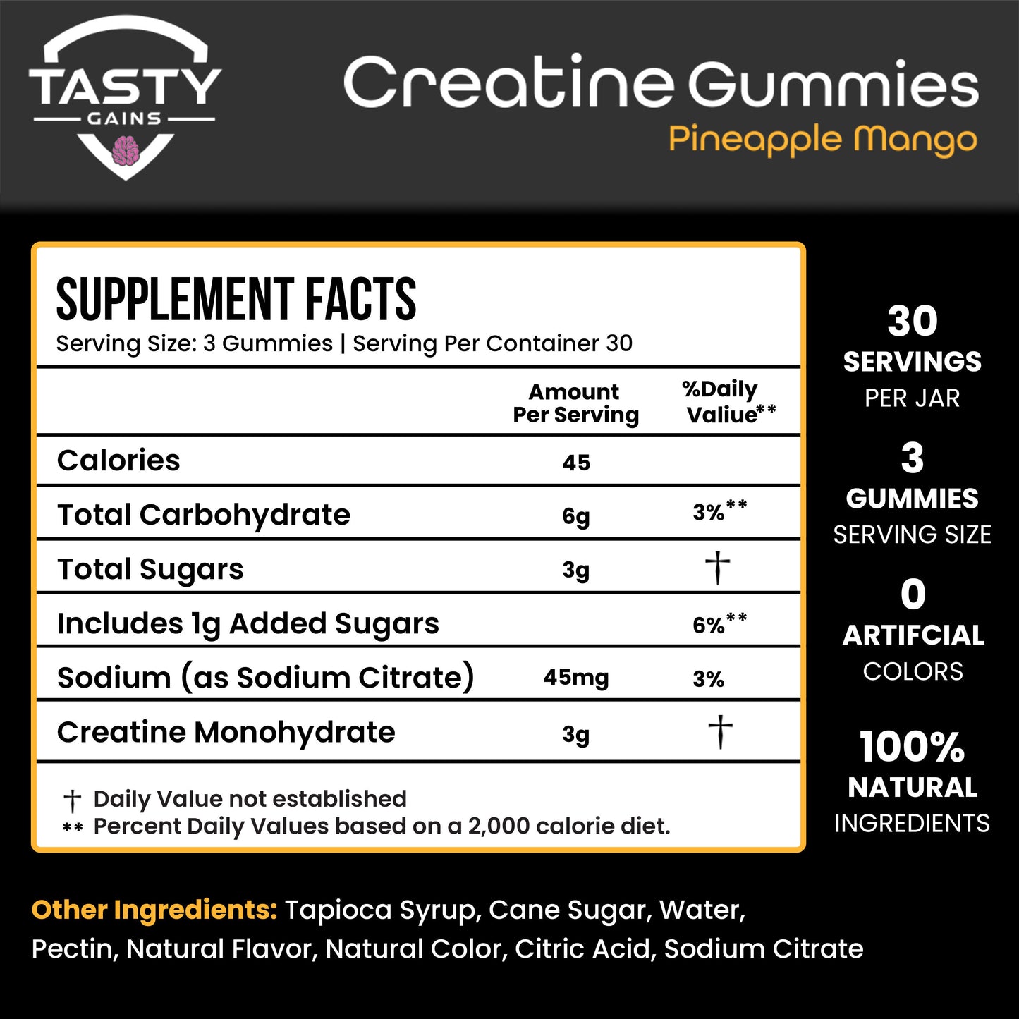 Tasty Gains Creatine Infused Gummies - 90g