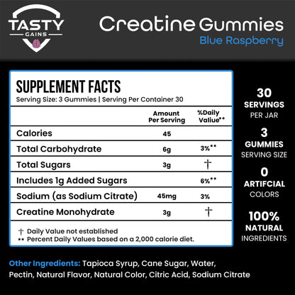 Tasty Gains Creatine Infused Gummies - 90g