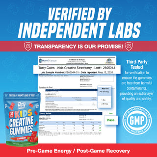 Tasty Gains Kids Creatine Gummies