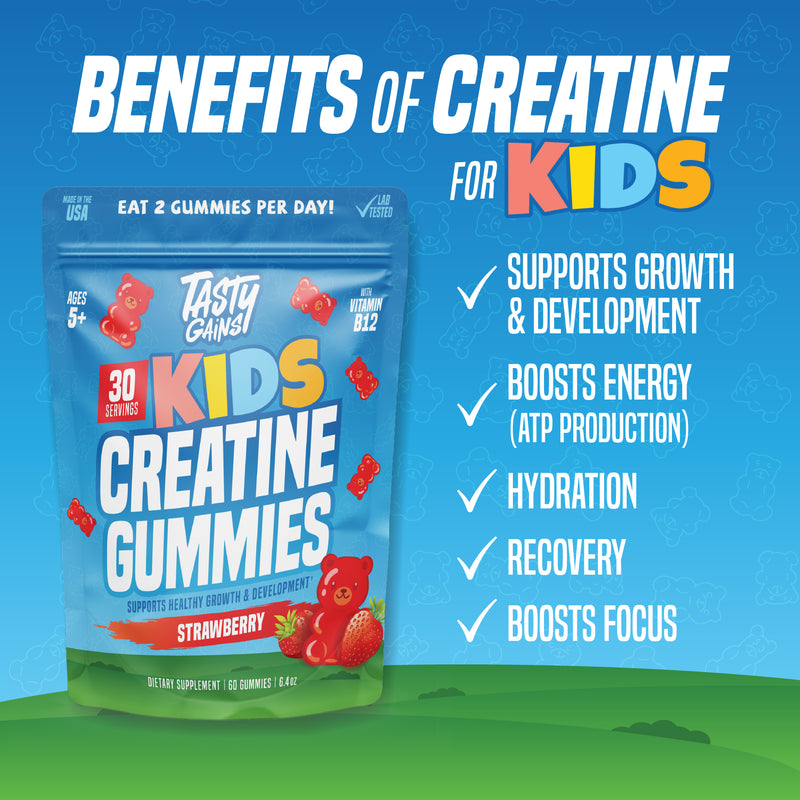 Tasty Gains Kids Creatine Gummies