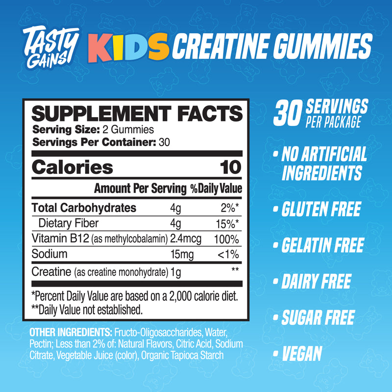 Tasty Gains Kids Creatine Gummies