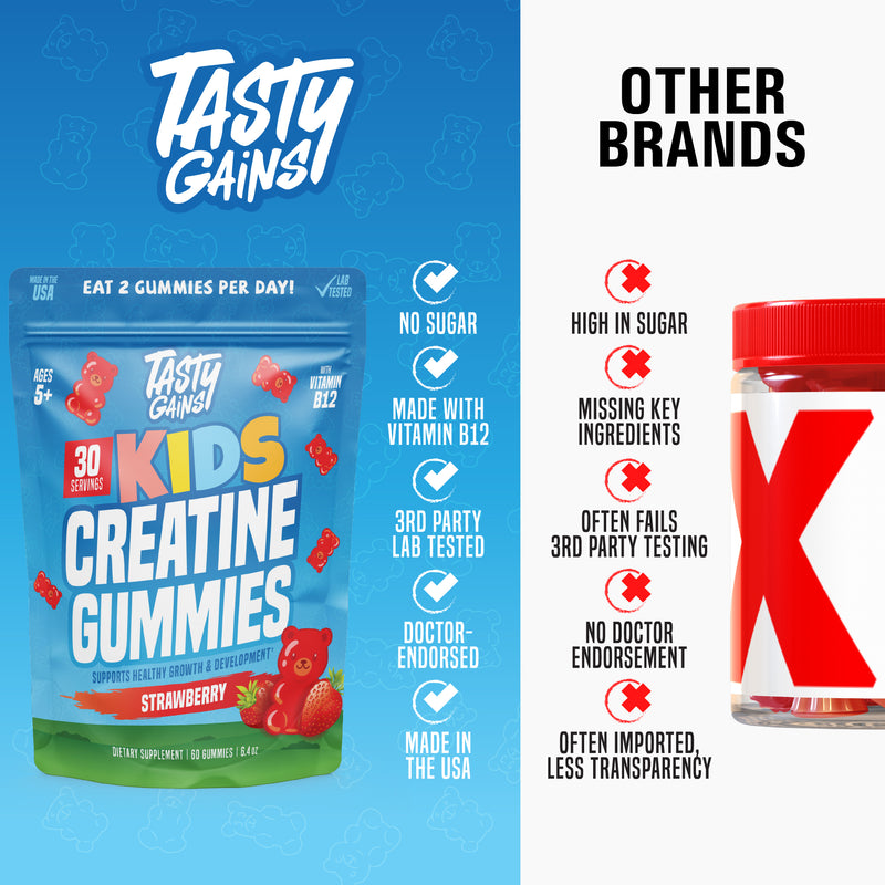 Tasty Gains Kids Creatine Gummies