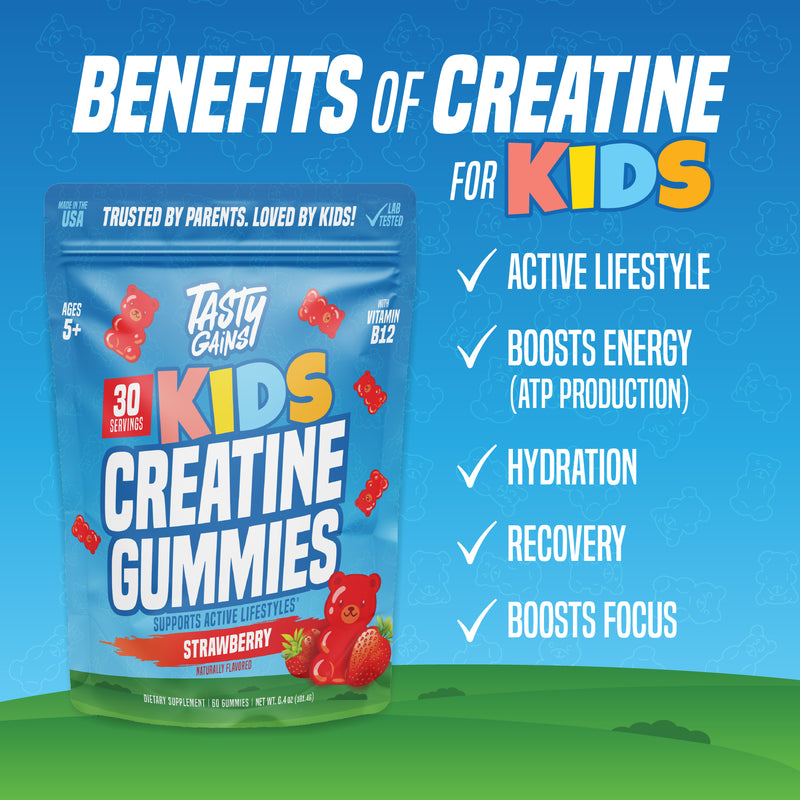 Tasty Gains Kids Creatine Gummies
