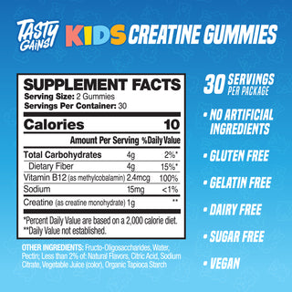 Tasty Gains Kids Creatine Gummies