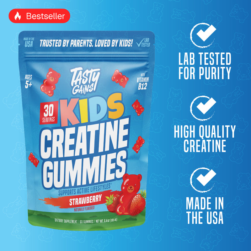 Tasty Gains Kids Creatine Gummies
