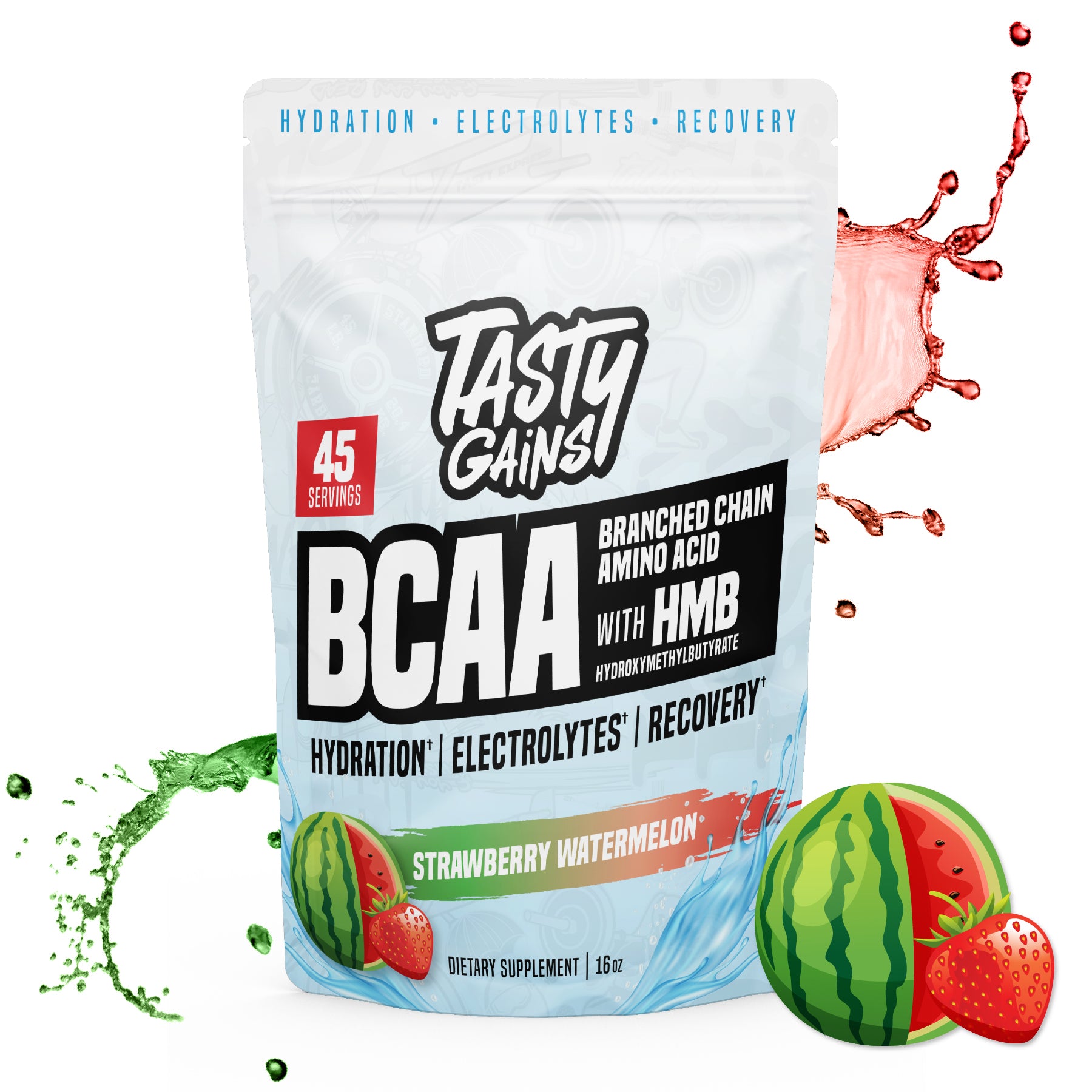 BCAA & HMB Hydration Powder - 45 Servings (Strawberry Watermelon)