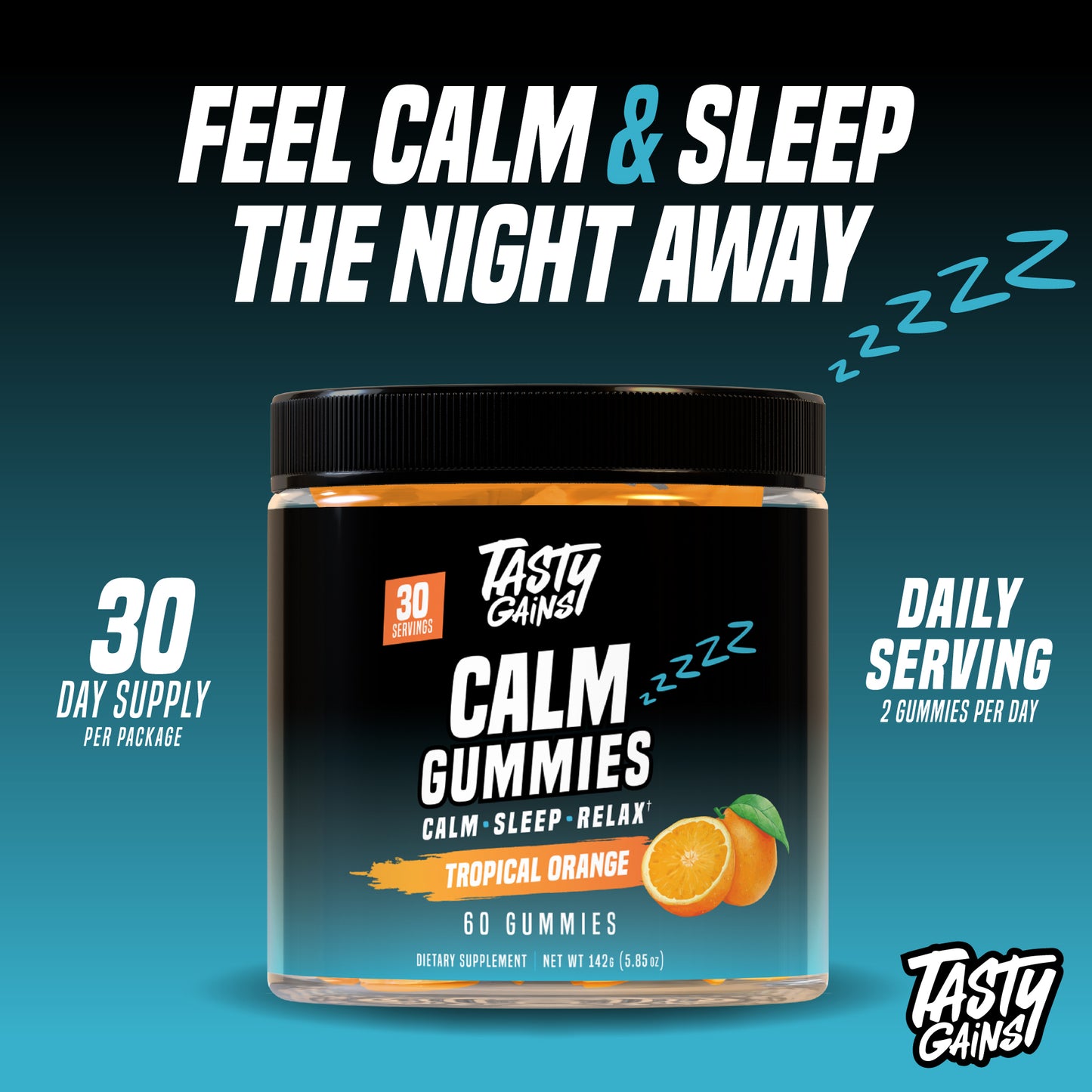 Tasty Gains Calm Gummies (No Melatonin)