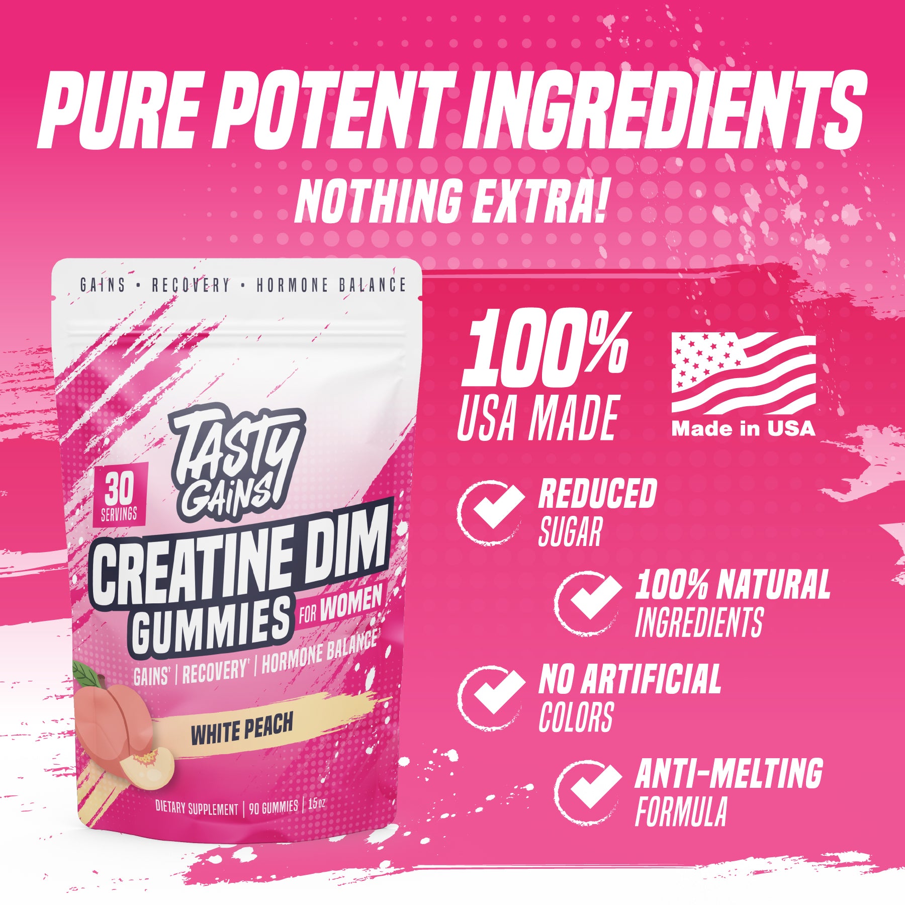 Tasty Gains DIM Creatine Gummies For Women - 90 Gummies