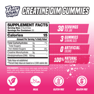 Tasty Gains DIM Creatine Gummies For Women