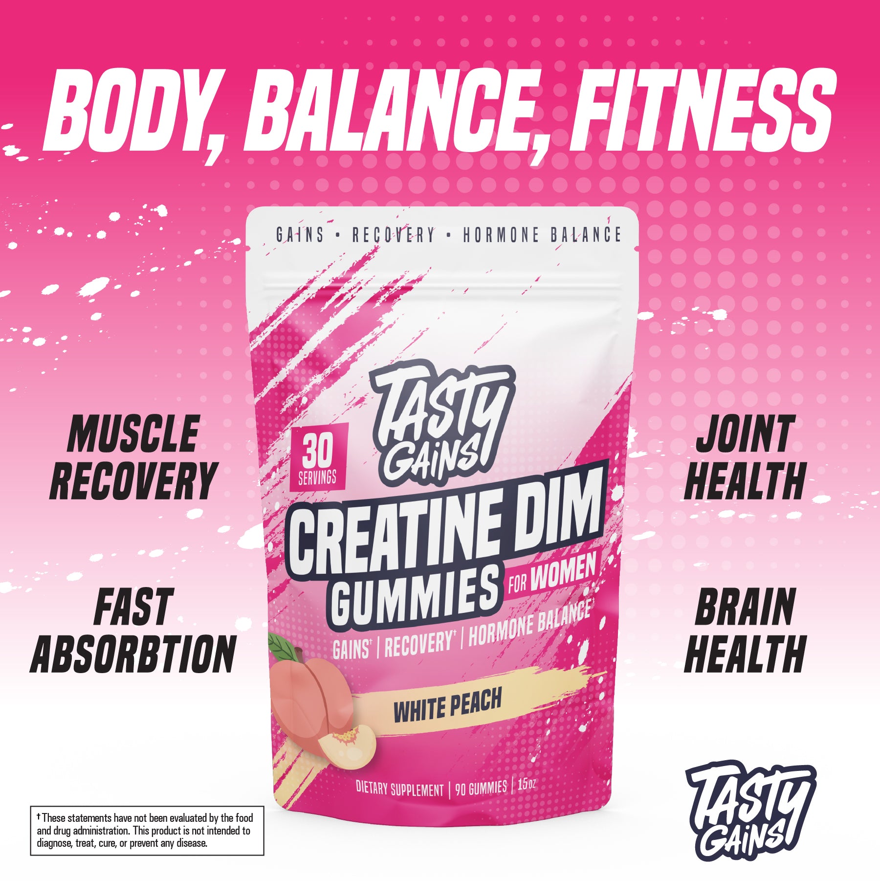 Tasty Gains DIM Creatine Gummies For Women - 90 Gummies