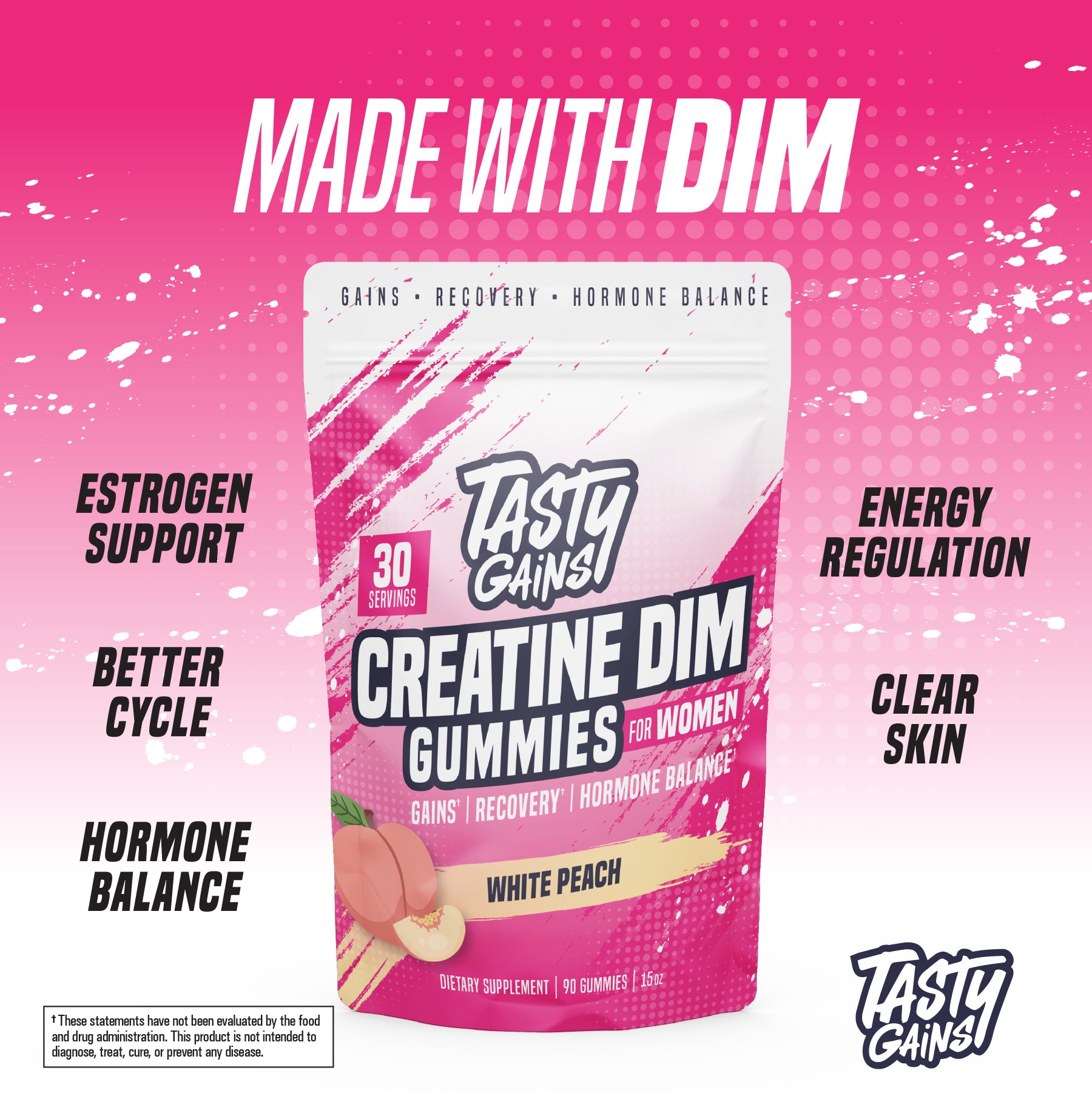 Tasty Gains DIM Creatine Gummies For Women - 90 Gummies