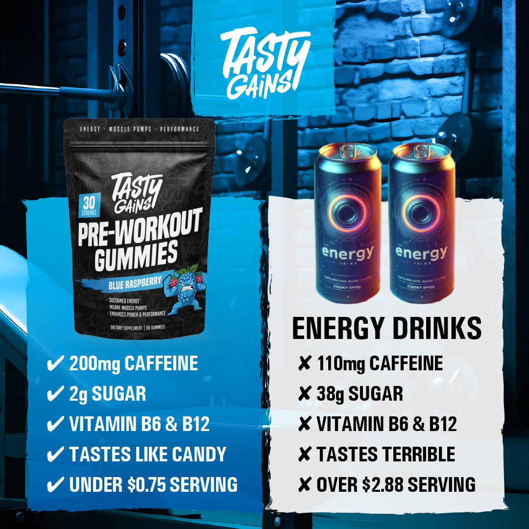 Tasty Gains Pre-Workout Gummies - 30 Servings