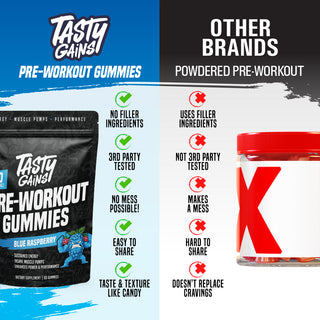 Tasty Gains Pre-Workout Gummies - 30 Servings