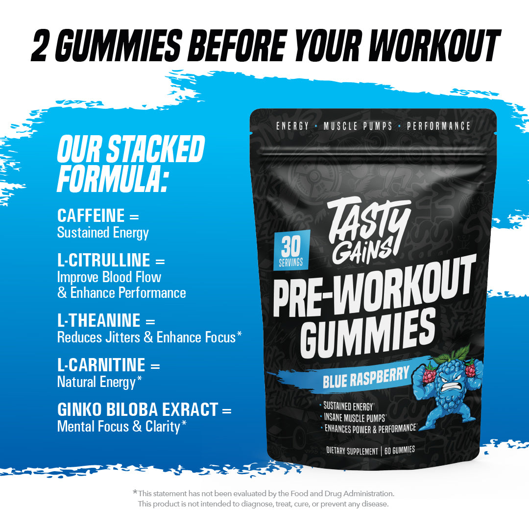 Tasty Gains — Buy 1 Pre-Workout Gummies, Get 1 Free