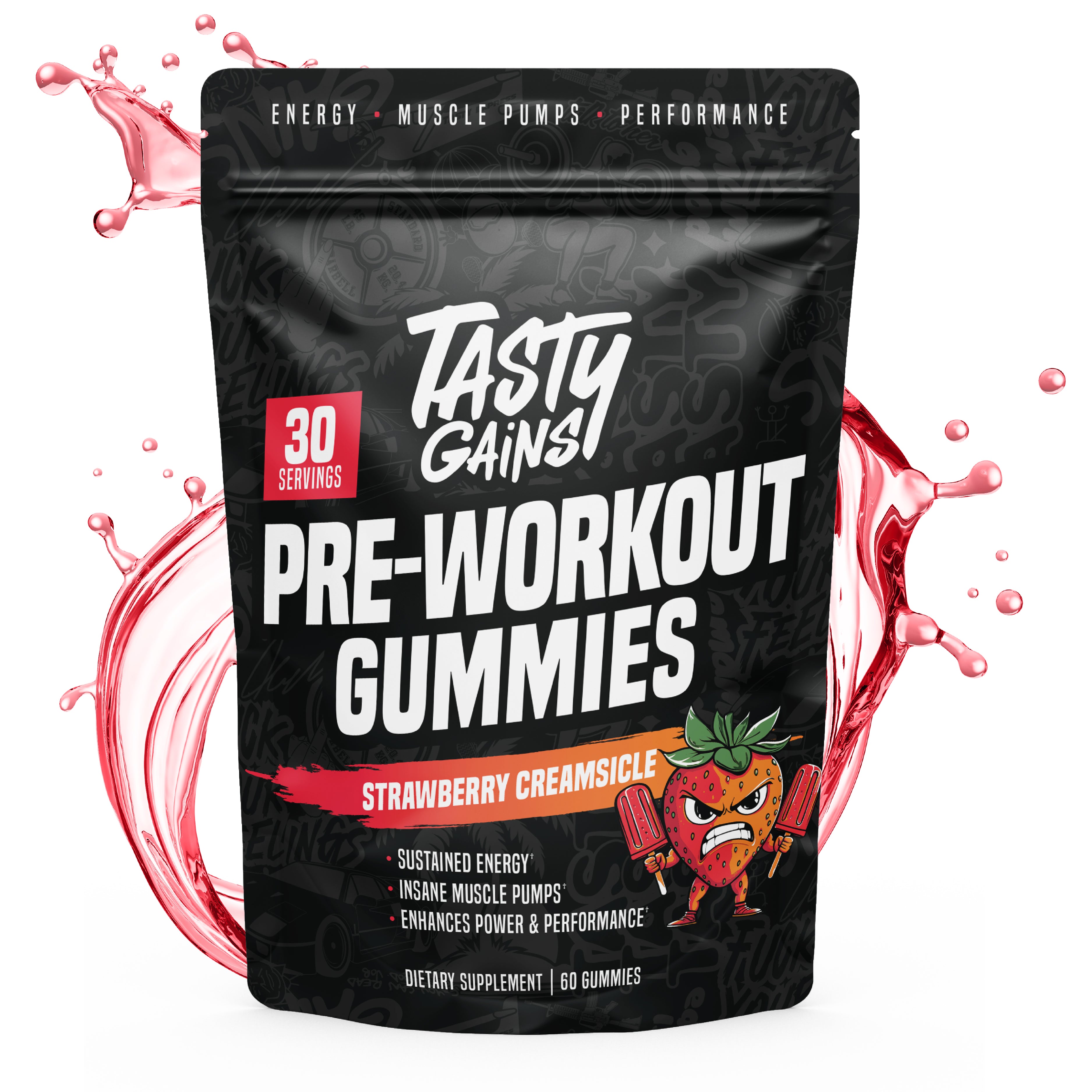 Tasty Gains Pre-Workout Gummies - 30 Servings
