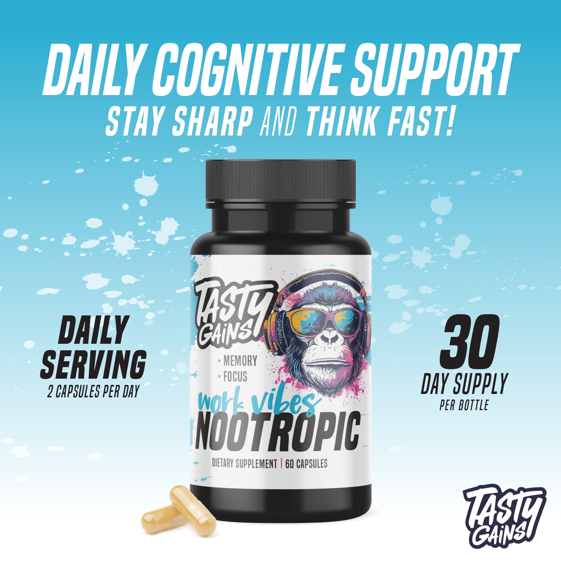Tasty Gains Work Vibes Nootropic