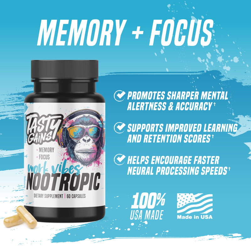 Tasty Gains Work Vibes Nootropic